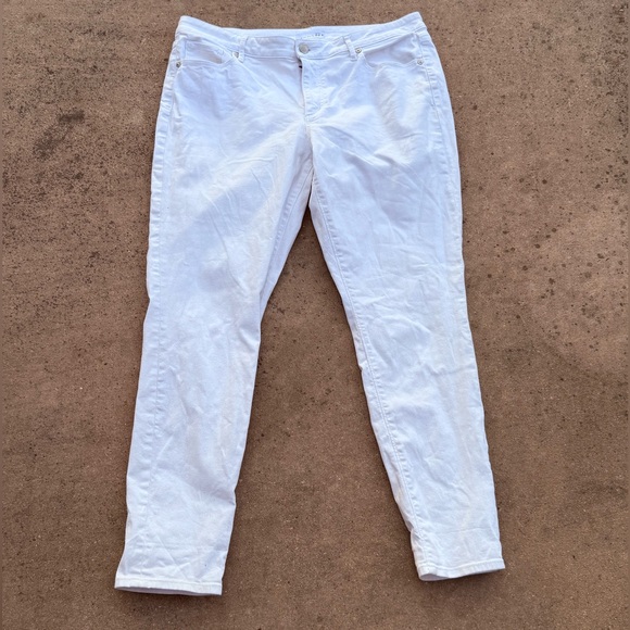 Loft‎ White Straight-Leg Jeans- size 14 - Picture 1 of 7